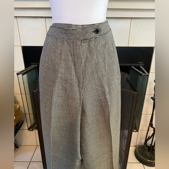 Casual Corner Houndstooth Pleated 100% Pure Wool Trousers,Lined,Vintage, Size 00 - Picture 3 of 6